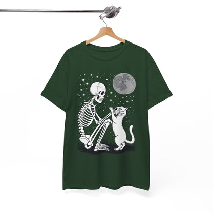 Skeleton Cat Skull Kitty Cute Goth Halloween Men Women T-Shirt