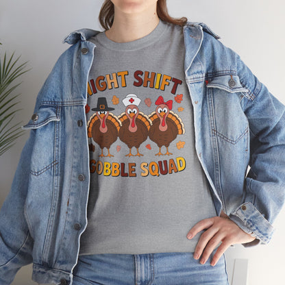 Night Shift Gobble Squad Night Worker Staff Thanksgiving T-Shirt