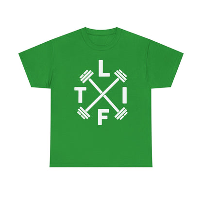 LIFT Weightlifting Fitness Barbells Crossed Circle T-Shirt