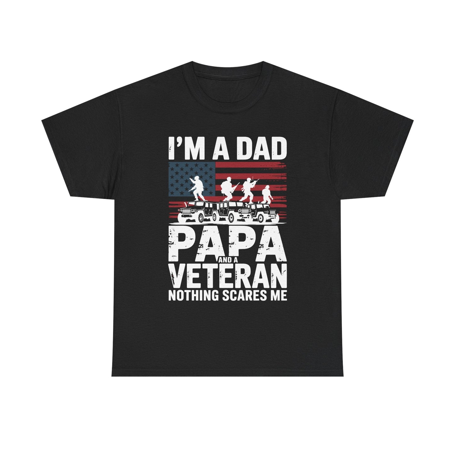 I'm A Dad Papa And Veteran Funny Retro Dad Papa Grandpa T-Shirt