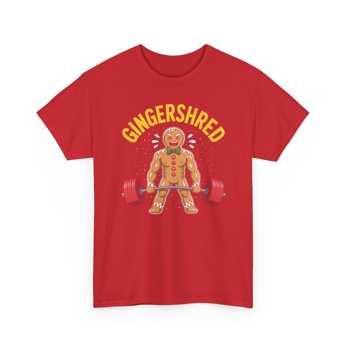 Funny Gingershred Gingerbread Man Gym Bodybuilding Christmas T-Shirt