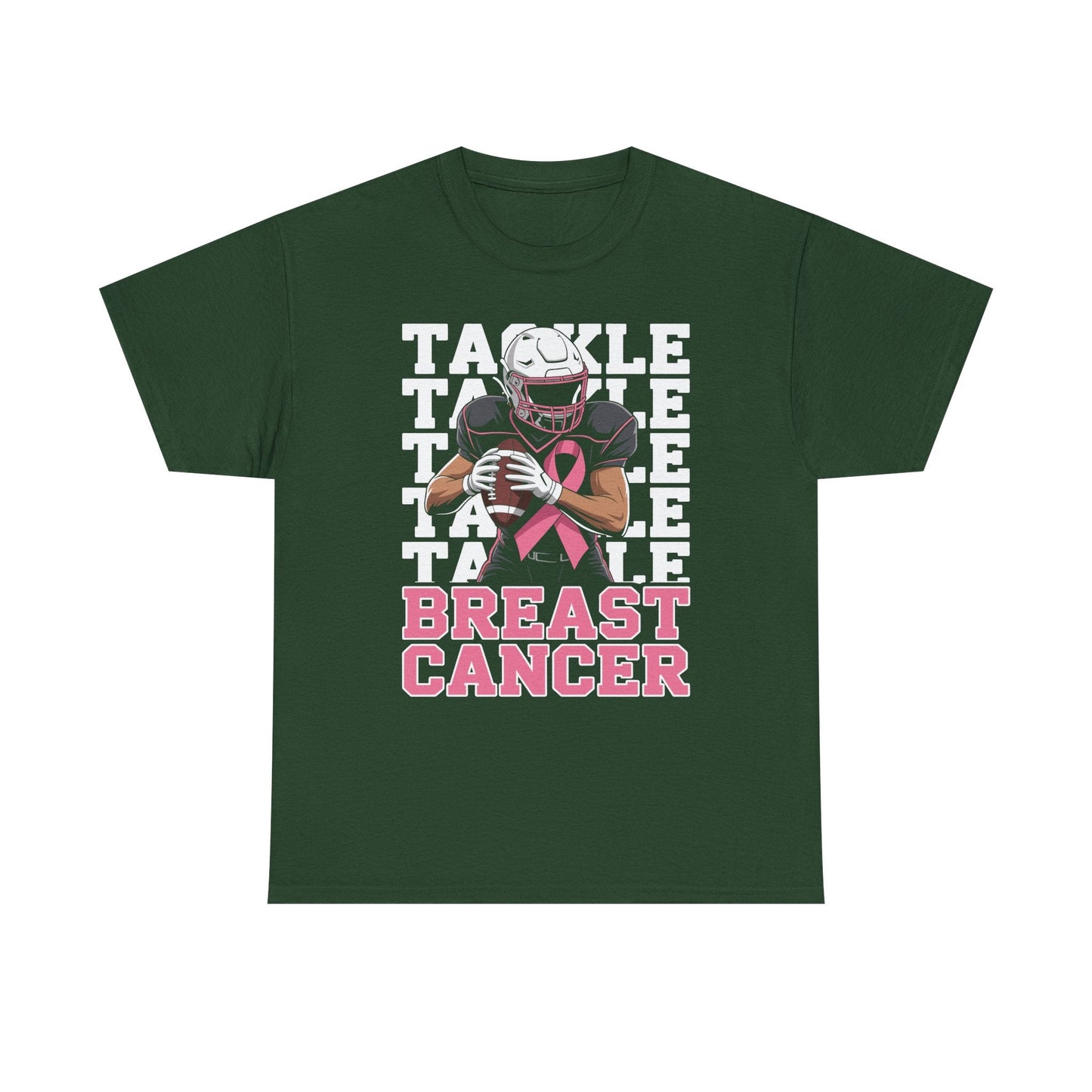 Tackle Football Breast Cancer Awareness Pink Ribbon T-Shirt
