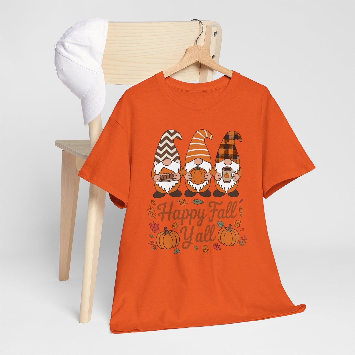 Happy Fall Y'all Gnome Pumpkin Autumn Thanksgiving Men Women T-Shirt