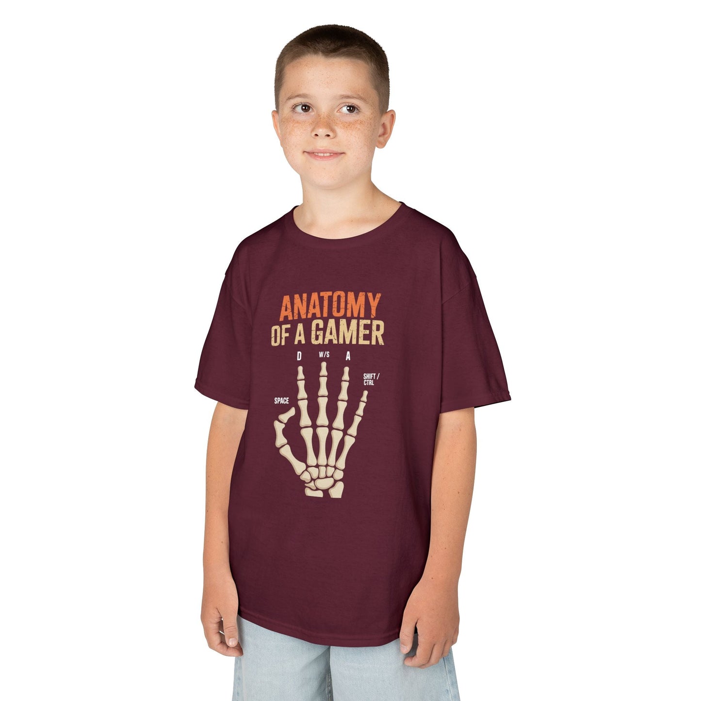 Funny Anatomy Of A Gamer Skeleton Hand Boys Kids Teens T-Shirt
