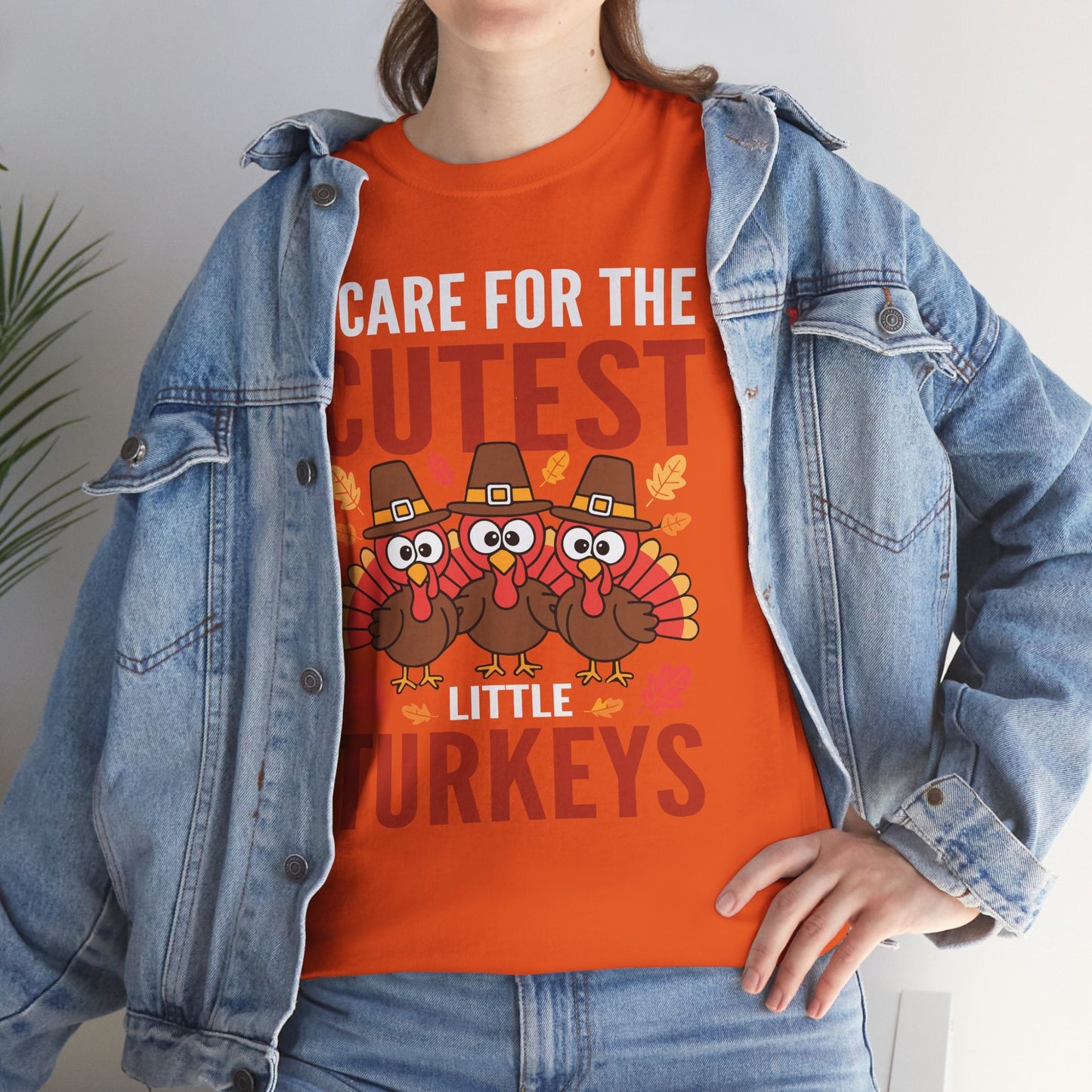 Care For Little Turkeys Nurse Fall Thanksgiving Scrub Top T-Shirt