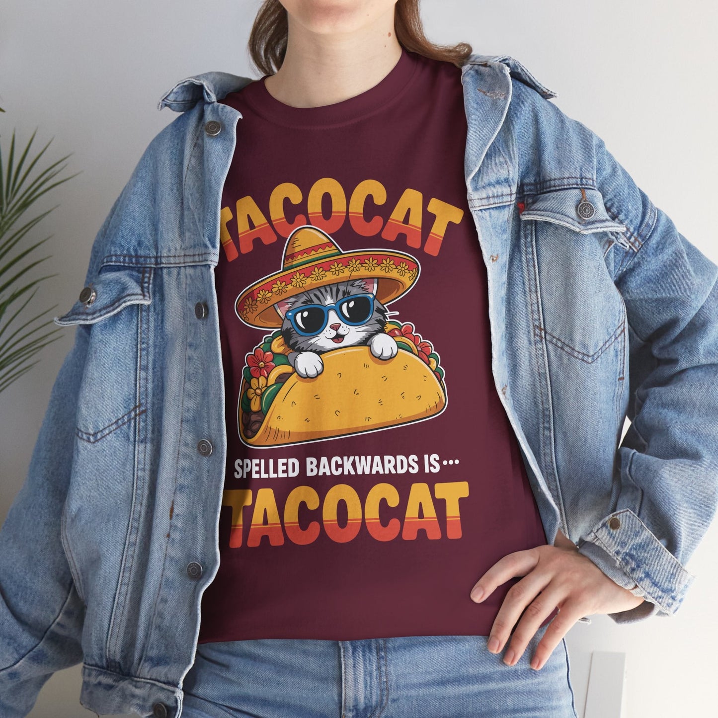 Tacocat Spelled Backwards Taco Cat Cinco De Mayo T-Shirt Men Women