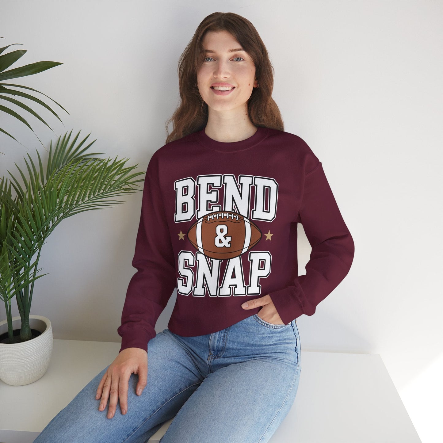Funny Game Day Touchdown Season Cute Bend and Snap Football Sweatshirt