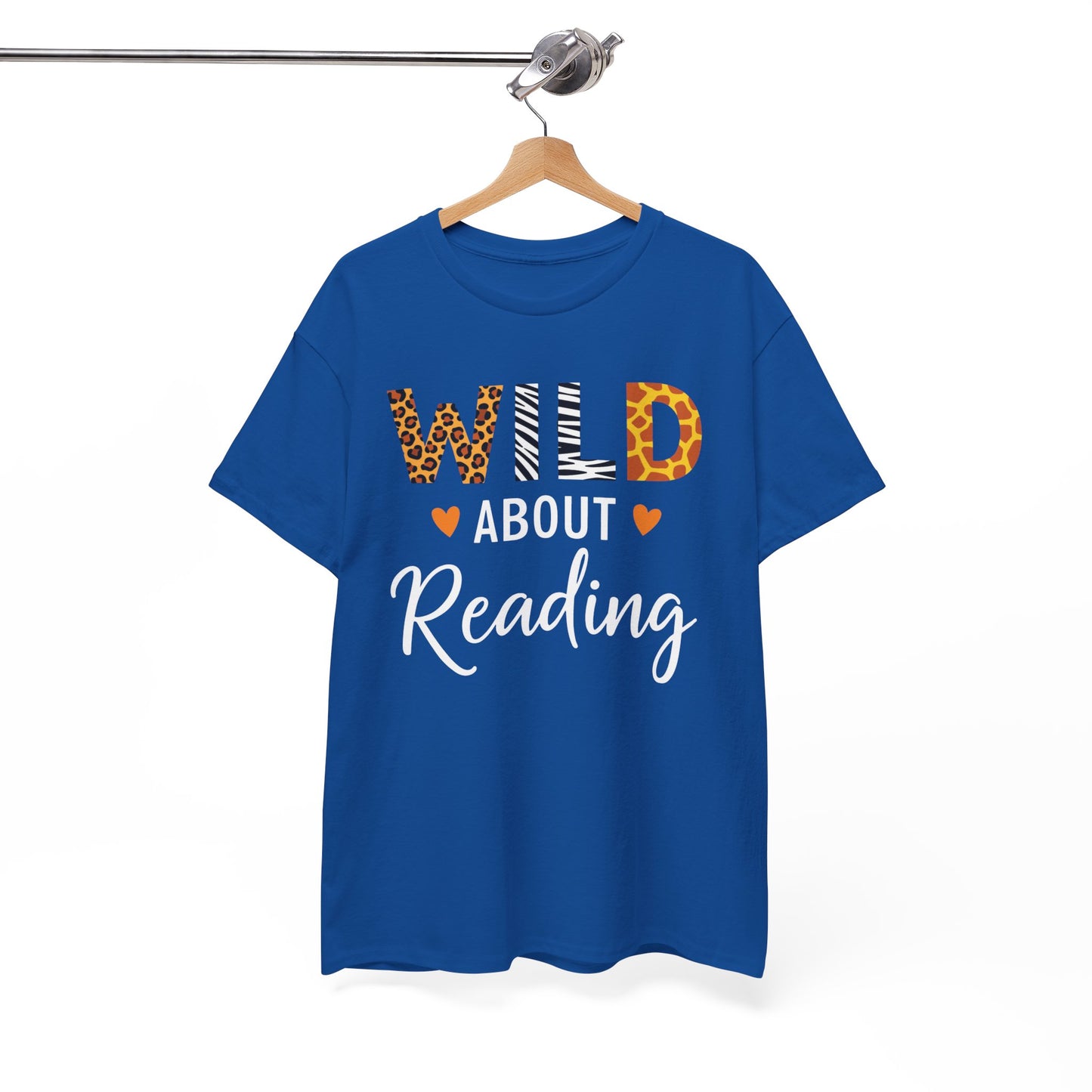 Wild About Reading Funny Book Lover Bookworm Library Day T-Shirt