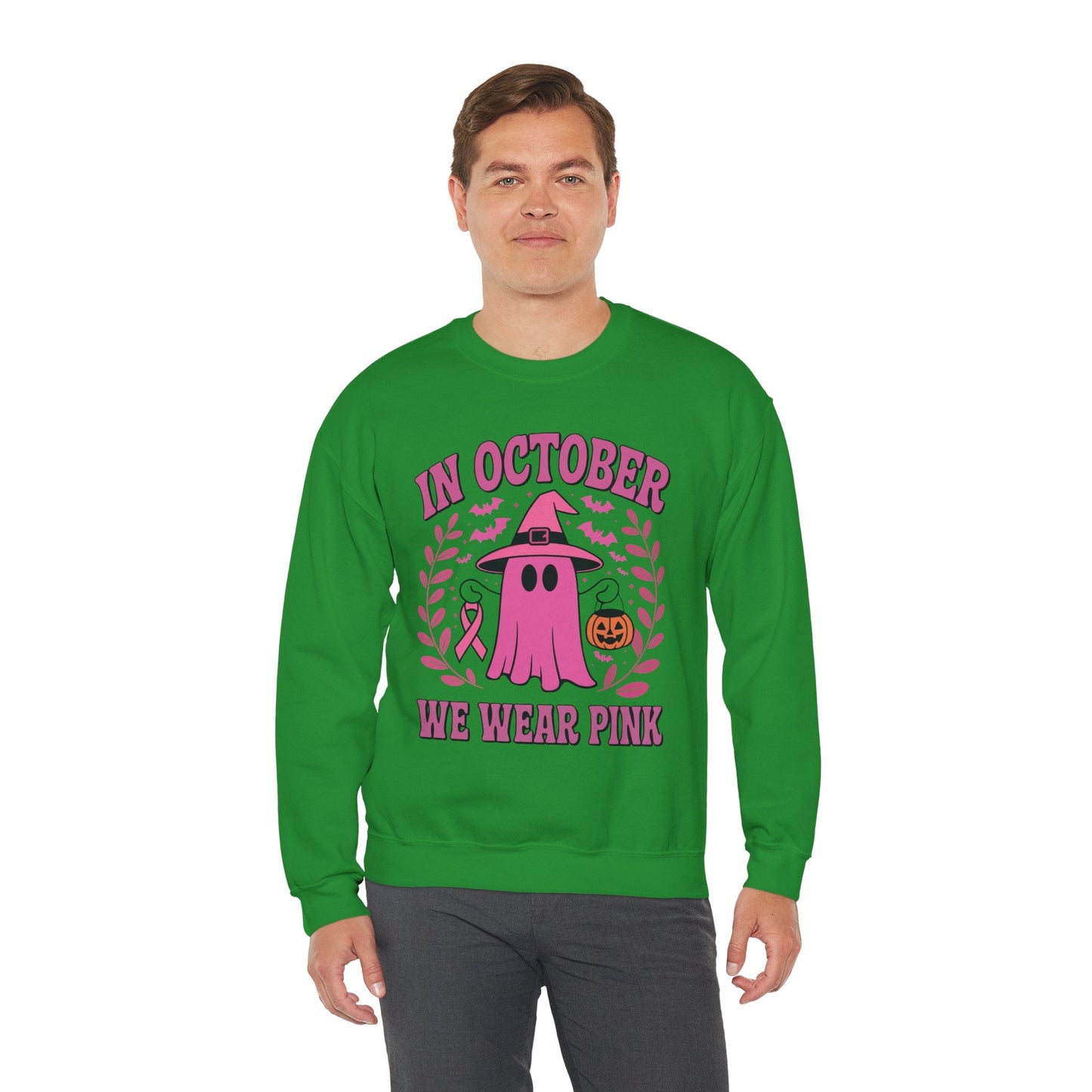In October We Wear Pink Breast Cancer Awareness Halloween Sweatshirt