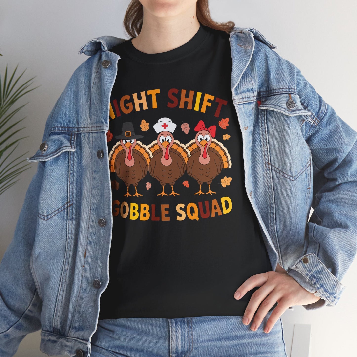 Night Shift Gobble Squad Night Worker Staff Thanksgiving T-Shirt