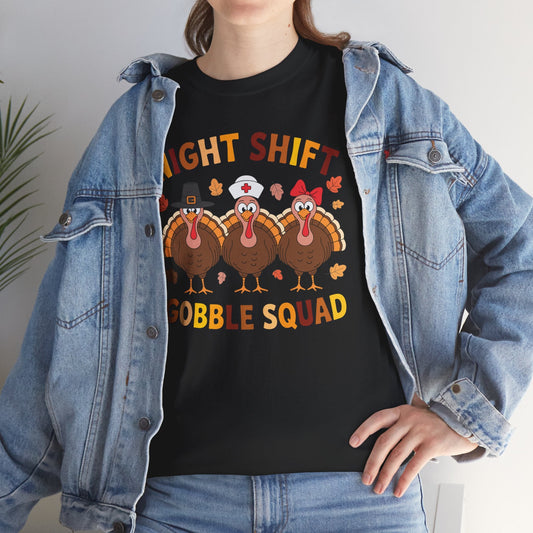 Night Shift Gobble Squad Night Worker Staff Thanksgiving T-Shirt