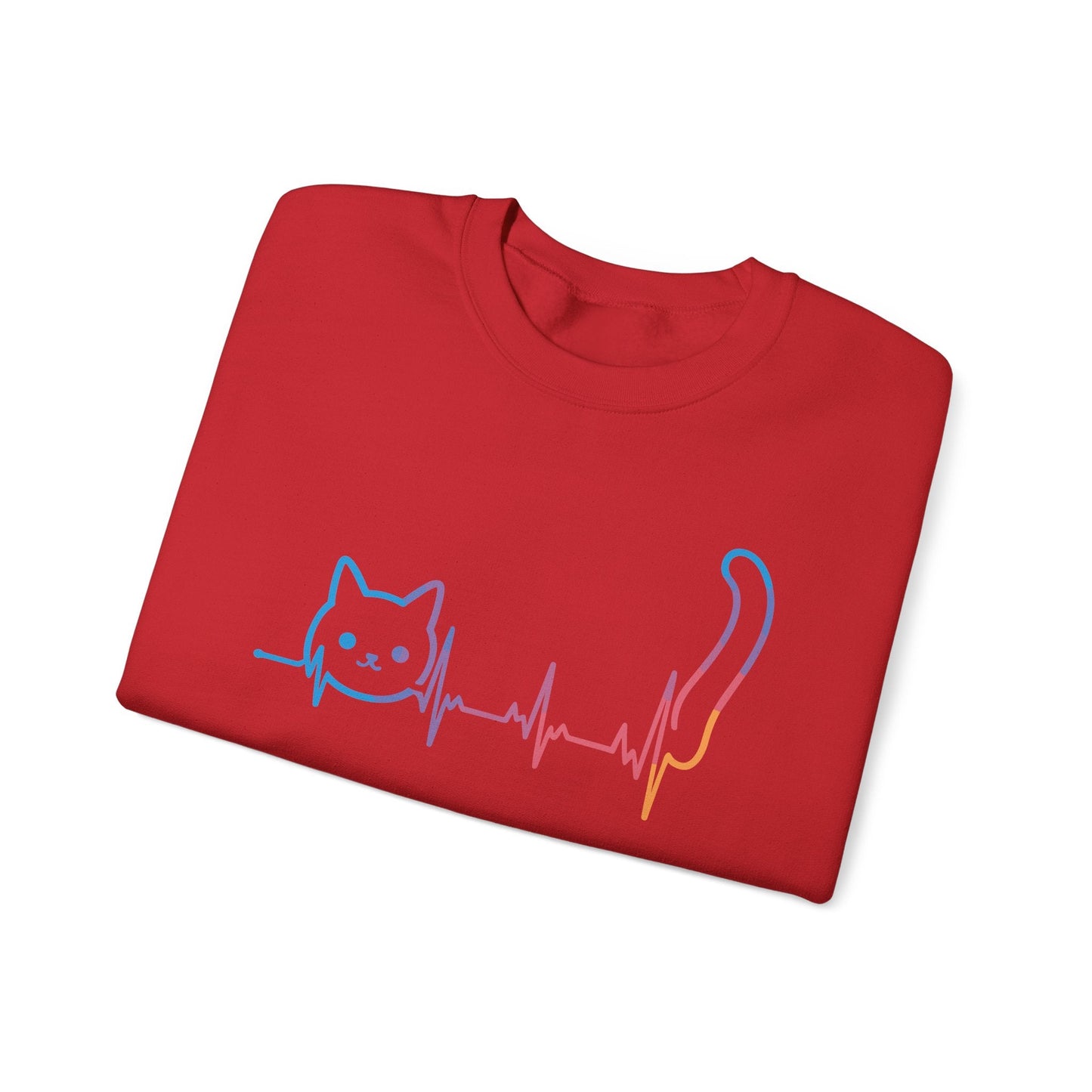 Heartbeat Cat Lover Animal Silhouette Cute Cat Sweatshirt