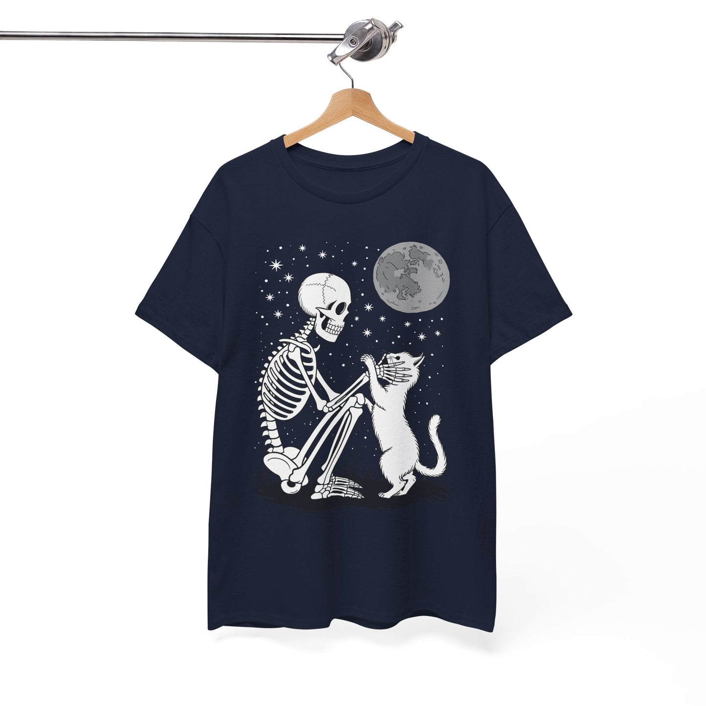Skeleton Cat Skull Kitty Cute Goth Halloween Men Women T-Shirt