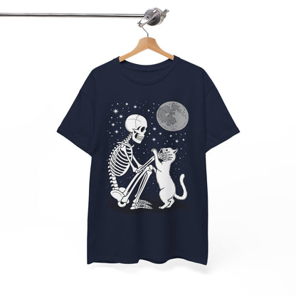 Skeleton Cat Skull Kitty Cute Goth Halloween Men Women T-Shirt