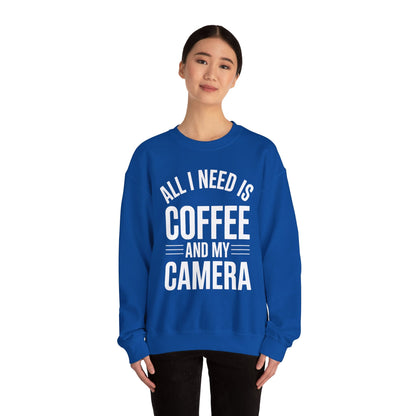 All I Need Is Coffee And My Camera Photography Gift Sweatshirt