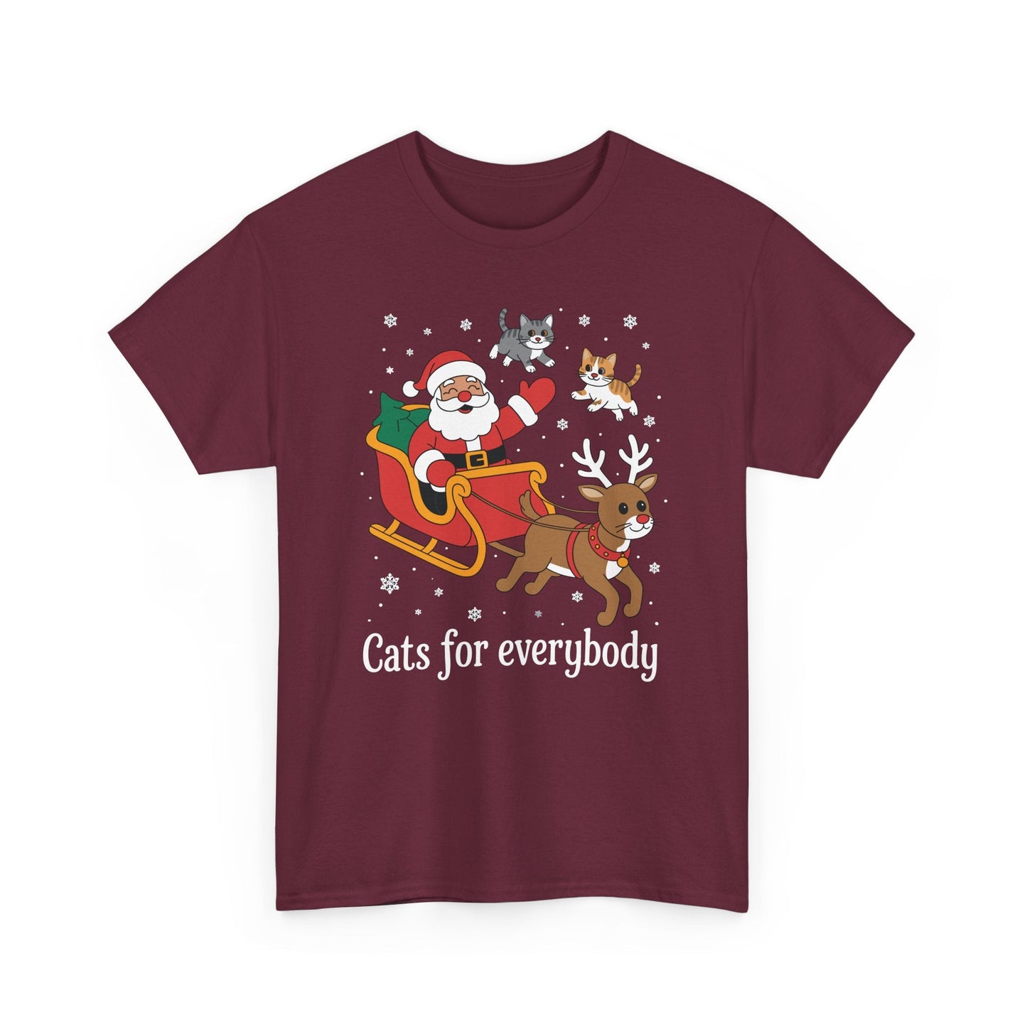 Cats For Everybody Christmas Cat Funny Xmas Women Santa T-Shirt