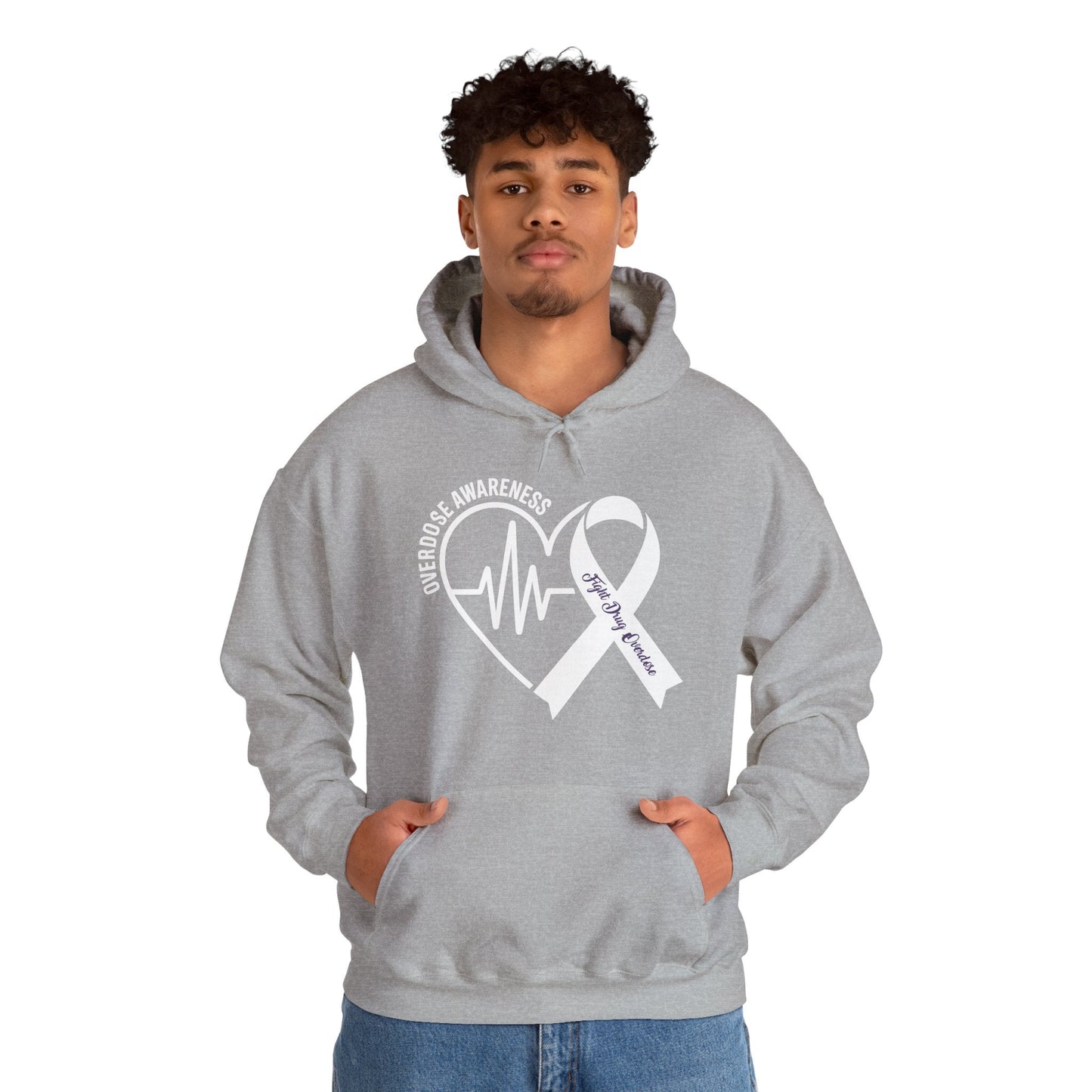 Overdose Awareness Month Heart Purple Ribbon Support Hoodie