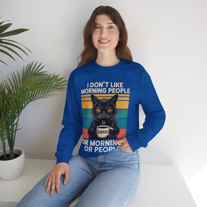 I Hate Morning People And Mornings And People Coffee Cat Sweatshirt