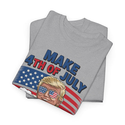 Trump Make 4th of July Great Again Men Drinking Beer Funny T-Shirt