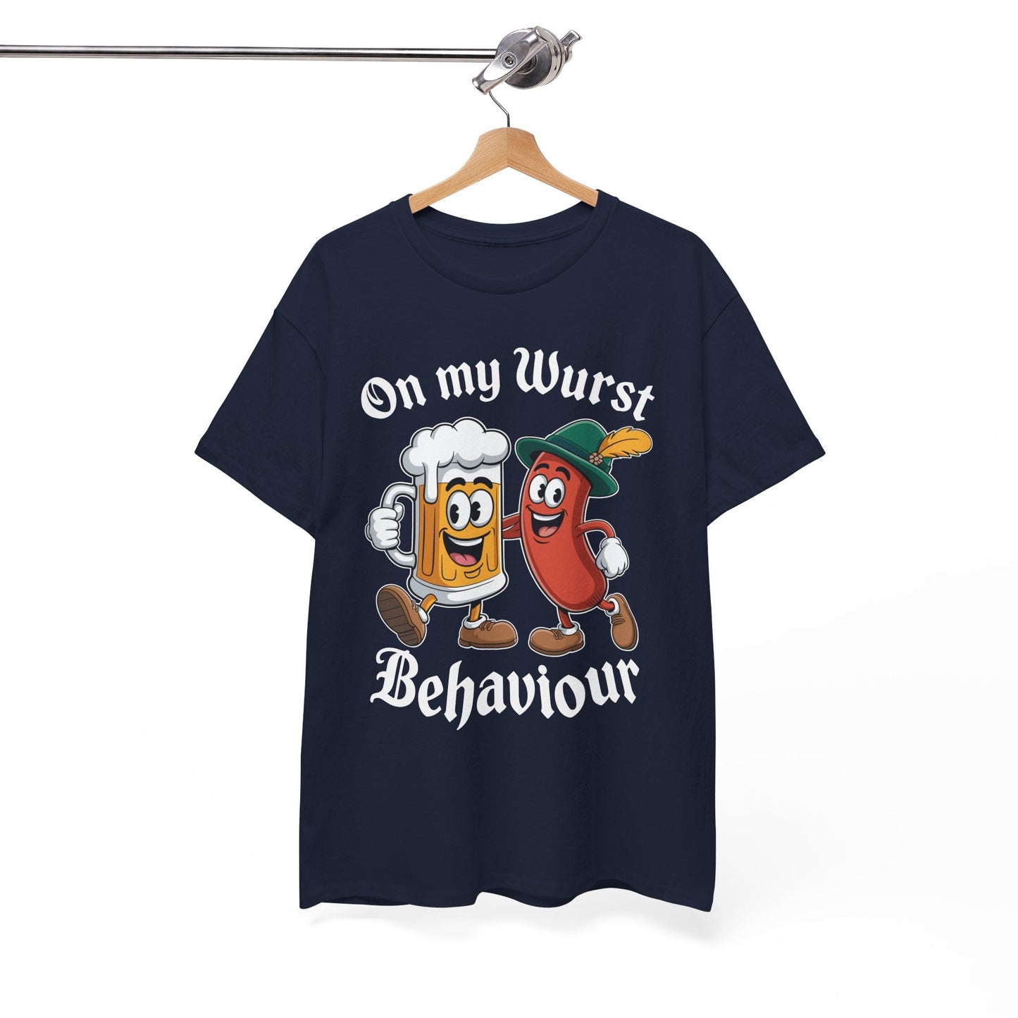 Oktoberfest On My Wurst Behaviour German Beer Sausage Adults T-Shirt