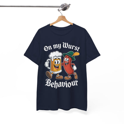 Oktoberfest On My Wurst Behaviour German Beer Sausage Adults T-Shirt