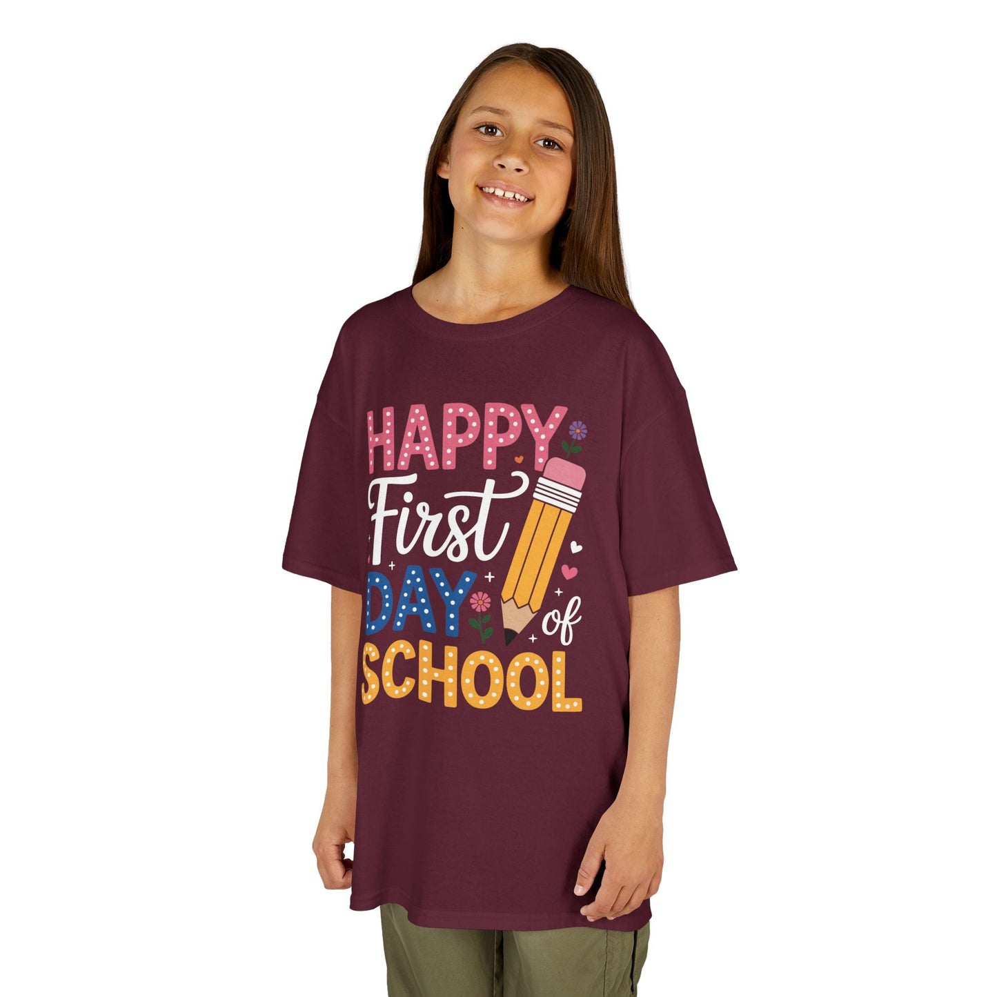 Happy First Day of School Pencil Teacher Cute Back to School T-Shirt