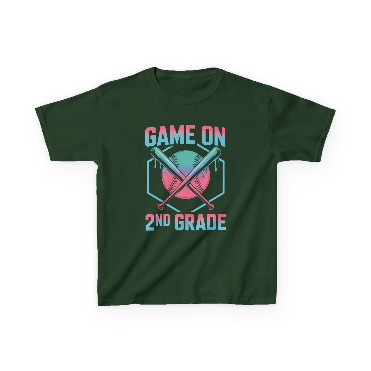 2nd Grade Back to School Baseball Drip Ice Cream Game On Kid T-Shirt
