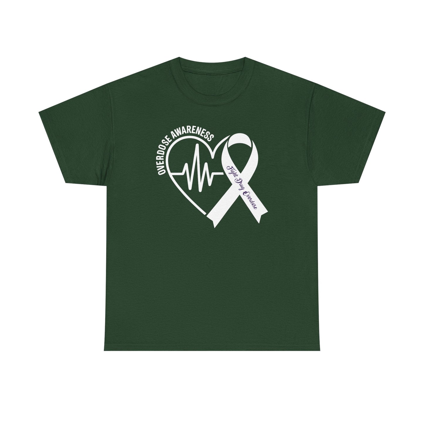 Overdose Awareness Month Heart Purple Ribbon Support T-Shirt