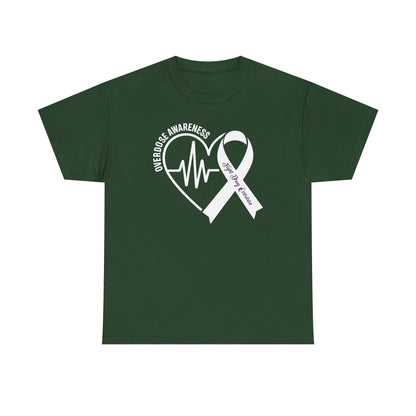 Overdose Awareness Month Heart Purple Ribbon Support T-Shirt