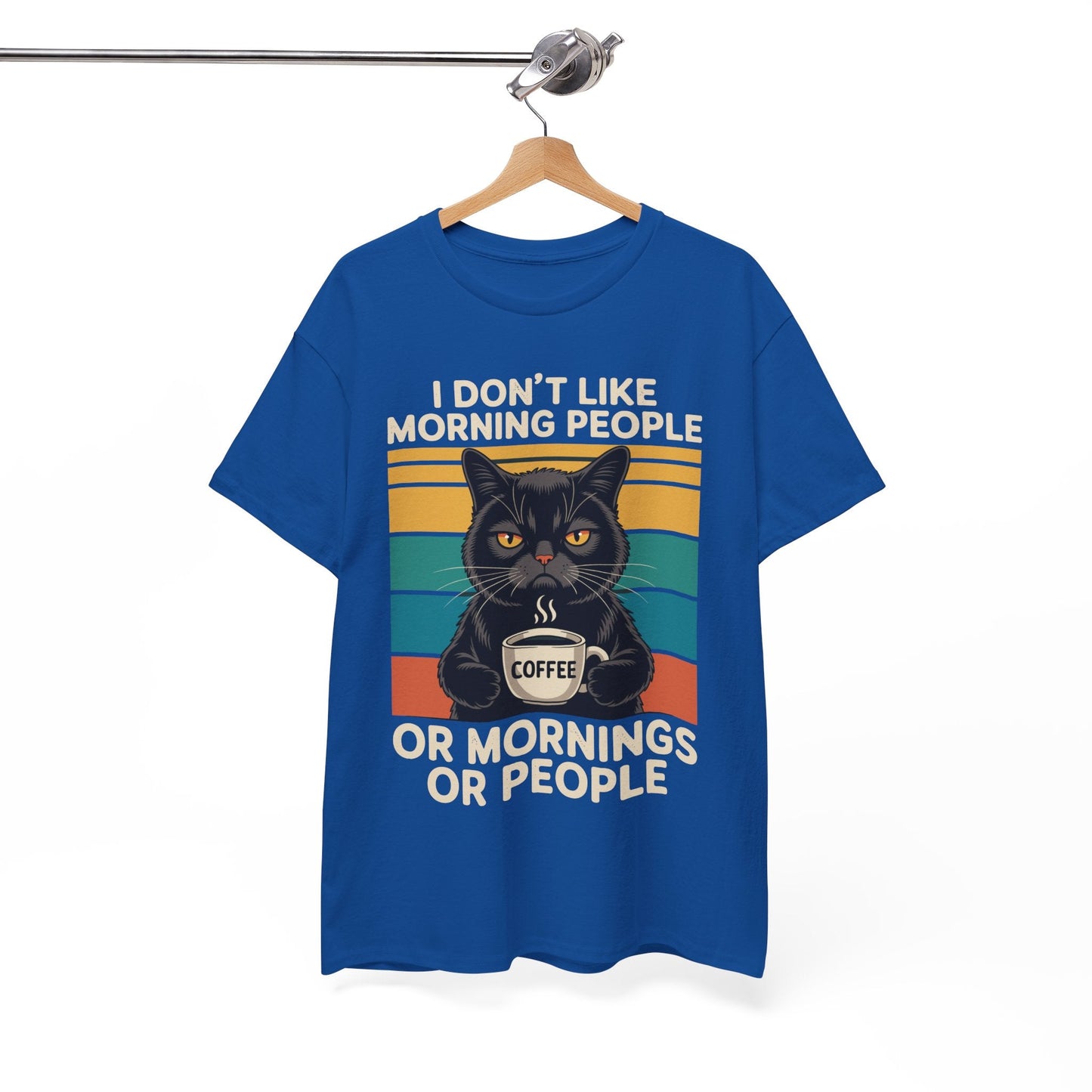 I Hate Morning People And Mornings And People Coffee Cat T-Shirt