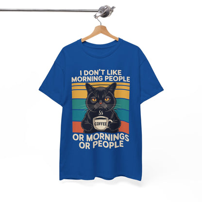 I Hate Morning People And Mornings And People Coffee Cat T-Shirt