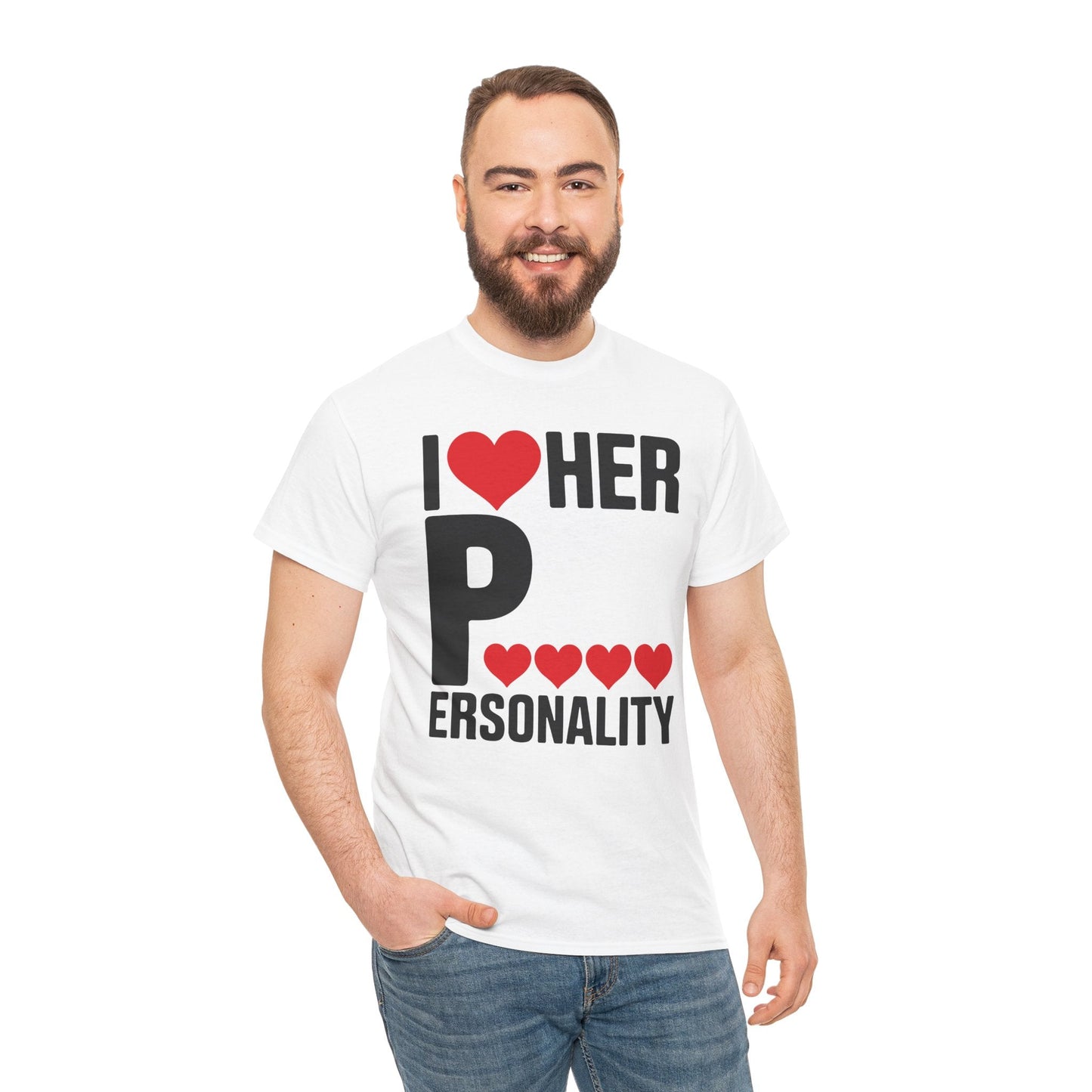 Funny Valentine's Day Couple Matching I Love Her Personality T-Shirt