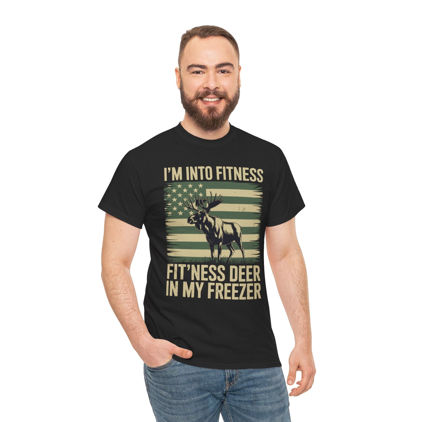 Hunting Im Into Fitness Fit Ness Deer Freezer Men Women T-Shirt
