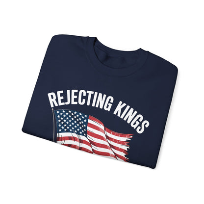 Rejecting Kings Since 1776 Patriotic USA Flag 4th Of July Sweatshirt
