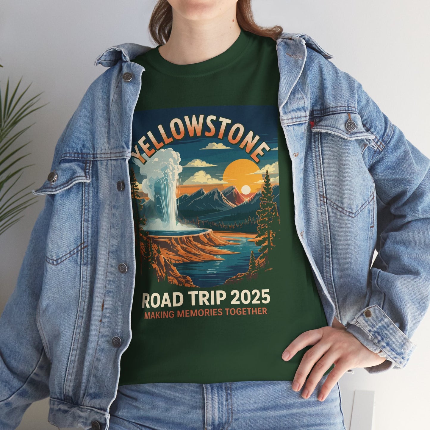Yellowstone Family Road Trip 2025 National Park Outdoor T-Shirt