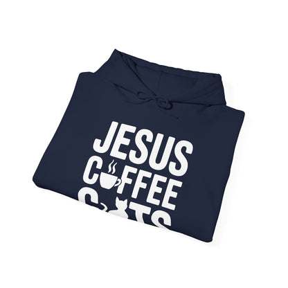 Christian Jesus, Coffee, Cats - Religous Cat Caffeine Lover Hoodie