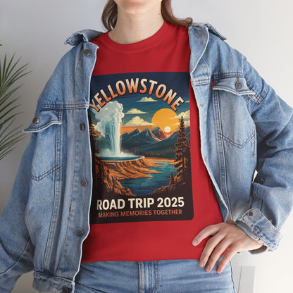 Yellowstone Family Road Trip 2025 National Park Outdoor T-Shirt