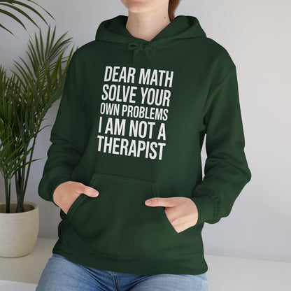 Funny Dear Math Solve Your Own Problems Sarcastic Slogan Hoodie