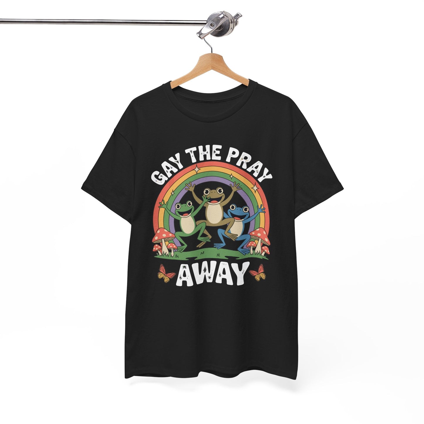 Gay The Pray Away Rainbow LGBT Pride Funny Meme Frogs T-Shirt