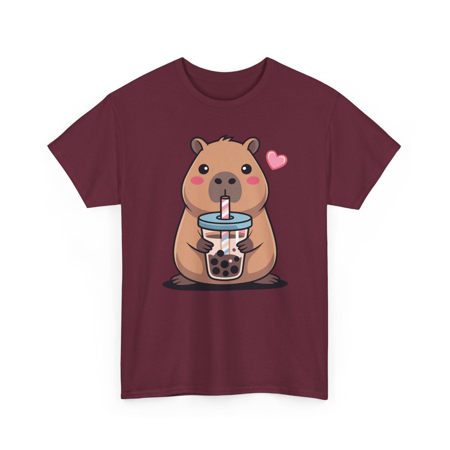 Cute Capybara Kawaii Anime Drinking Bubble Tea Lover Girls T-Shirt