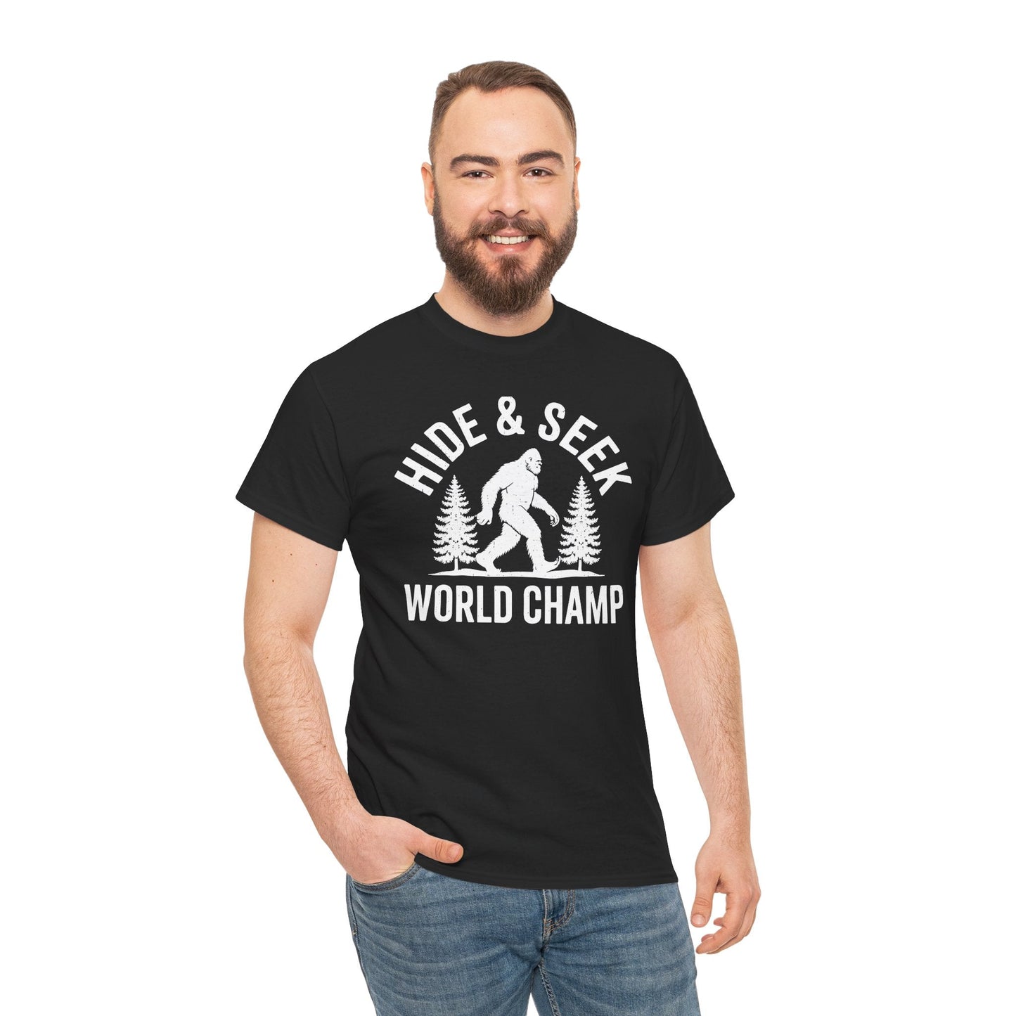 Bigfoot Hide And Seek World Champion Sasquatch Retro Vintage T-Shirt