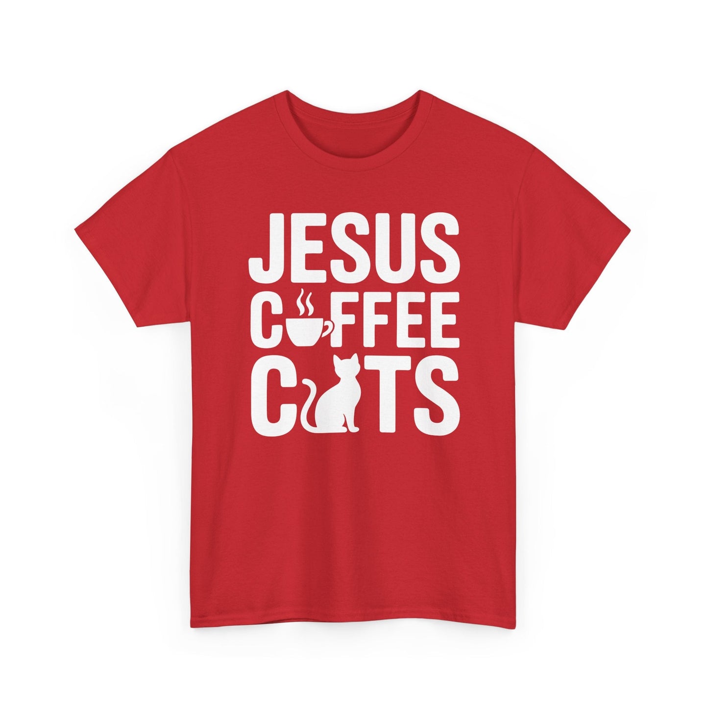 Christian Jesus, Coffee, Cats - Religous Cat Caffeine Lover T-Shirt
