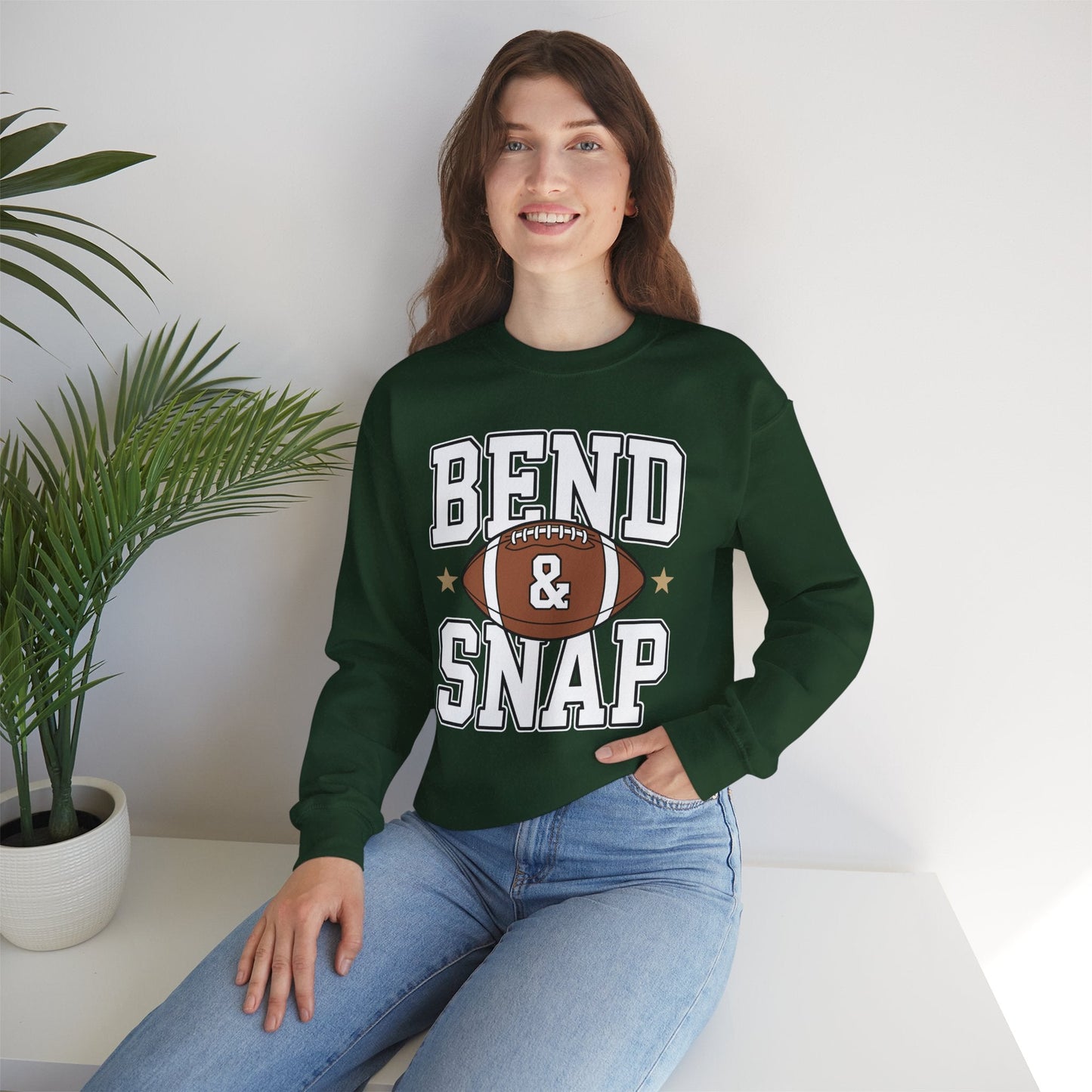 Funny Game Day Touchdown Season Cute Bend and Snap Football Sweatshirt