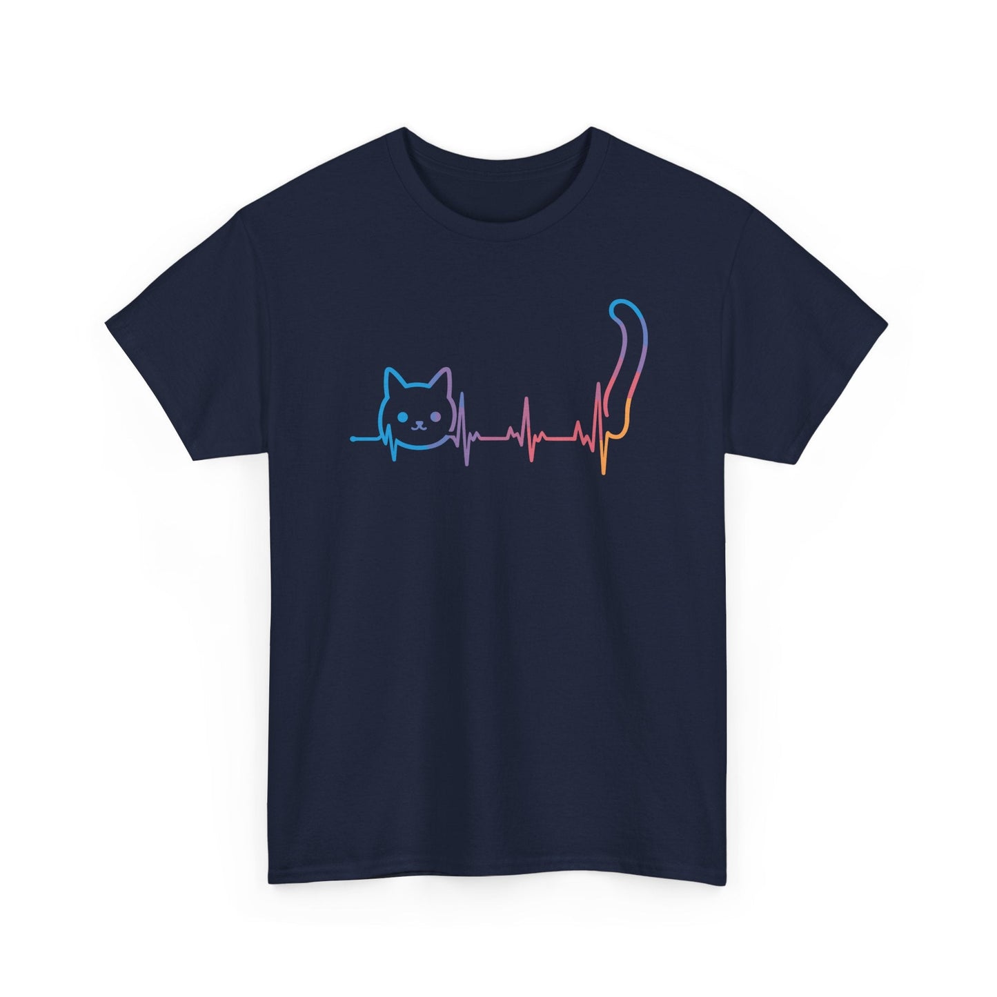 Heartbeat Cat Lover Animal Silhouette Cute Cat T-Shirt
