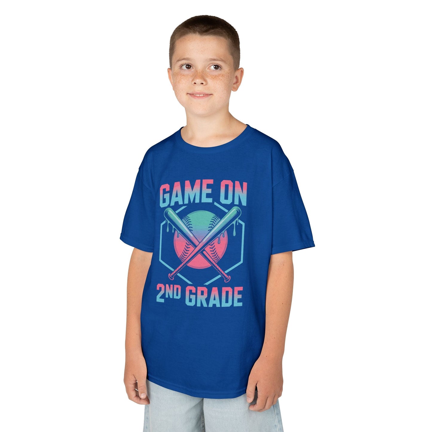 2nd Grade Back to School Baseball Drip Ice Cream Game On Kid T-Shirt