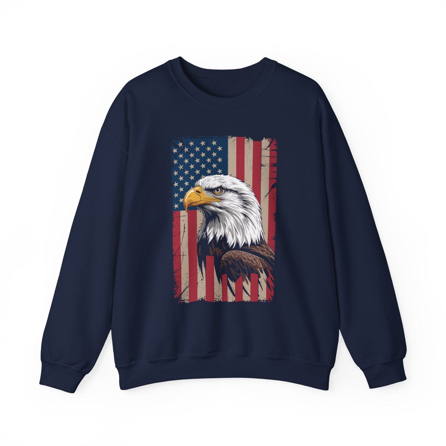 American Flag Bald Eagle Patriotic Red White Blue Sweatshirt