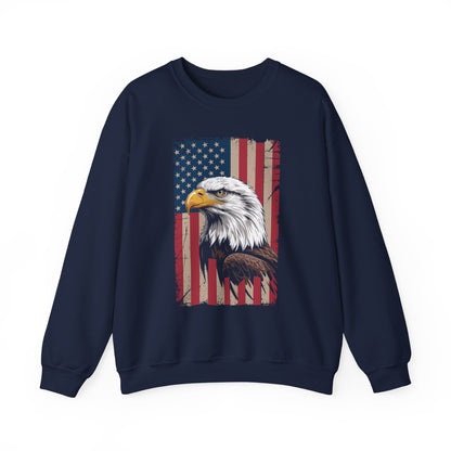 American Flag Bald Eagle Patriotic Red White Blue Sweatshirt