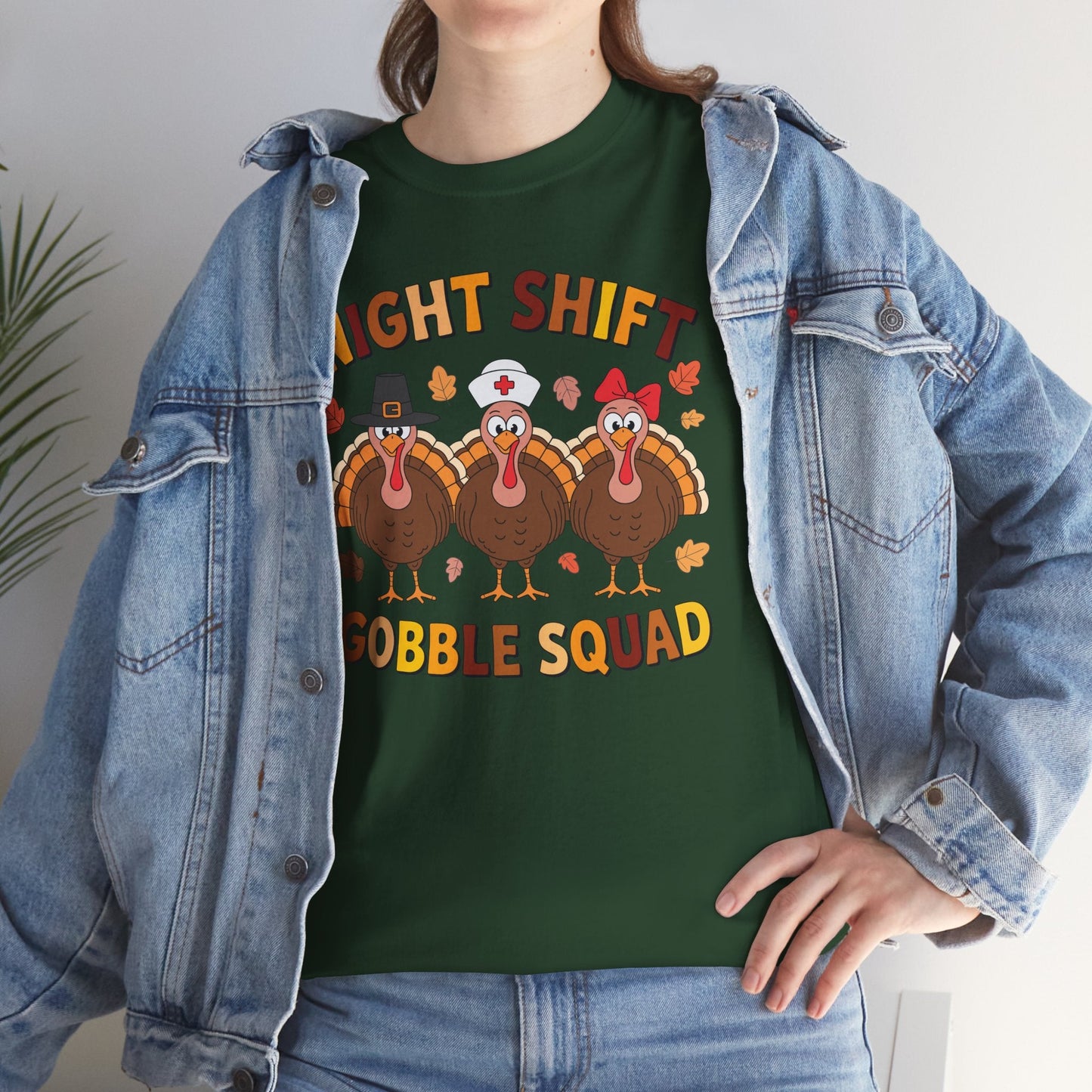 Night Shift Gobble Squad Night Worker Staff Thanksgiving T-Shirt