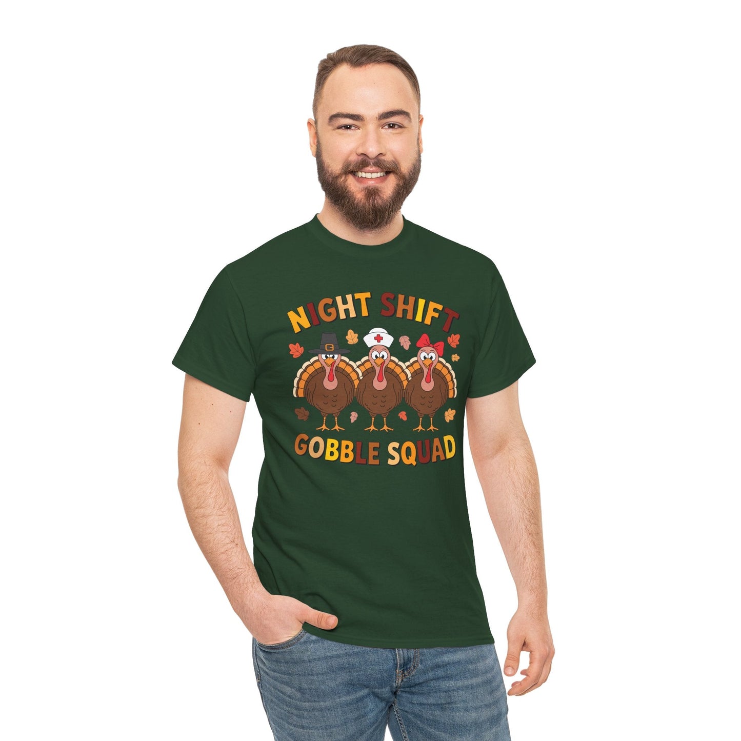Night Shift Gobble Squad Night Worker Staff Thanksgiving T-Shirt