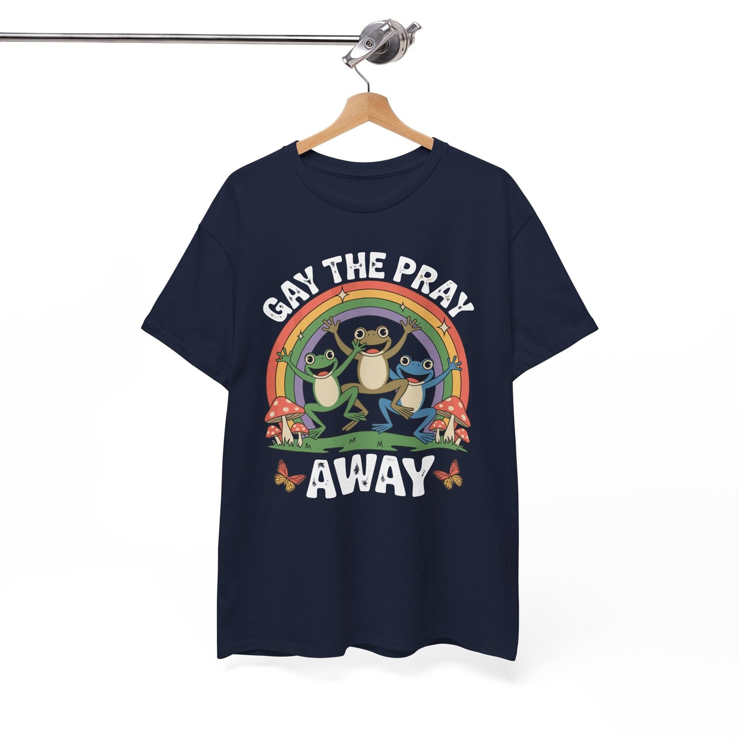 Gay The Pray Away Rainbow LGBT Pride Funny Meme Frogs T-Shirt